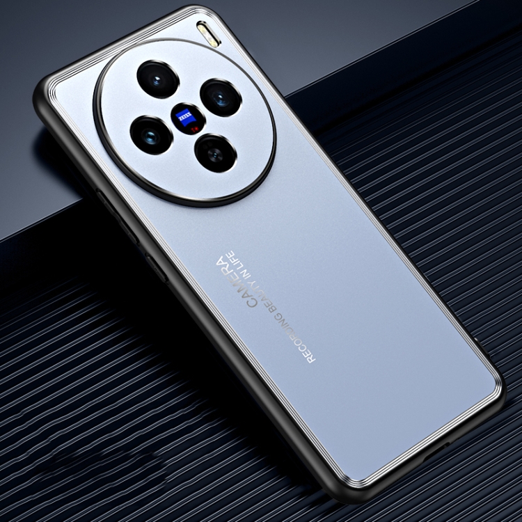 

For vivo X100s Frosted Metal Phone Case(Blue)