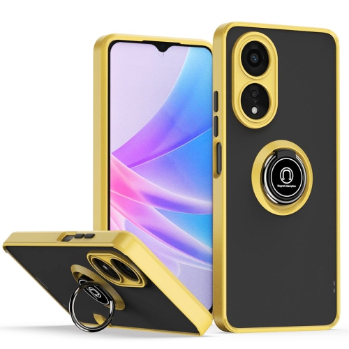 

For OPPO A78 5G Q Shadow 1 Series TPU + PC Phone Case with Ring(Yellow)