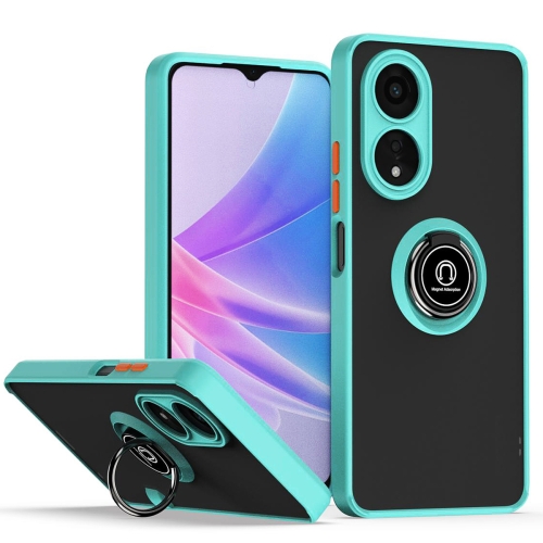 

For OPPO A78 5G Q Shadow 1 Series TPU + PC Phone Case with Ring(Sky Blue)