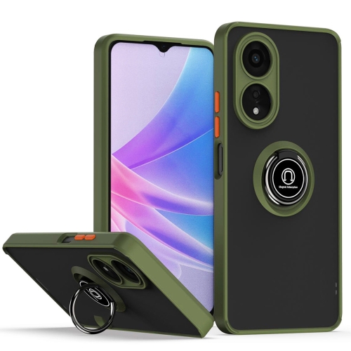 

For OPPO A78 5G Q Shadow 1 Series TPU + PC Phone Case with Ring(Army Green)