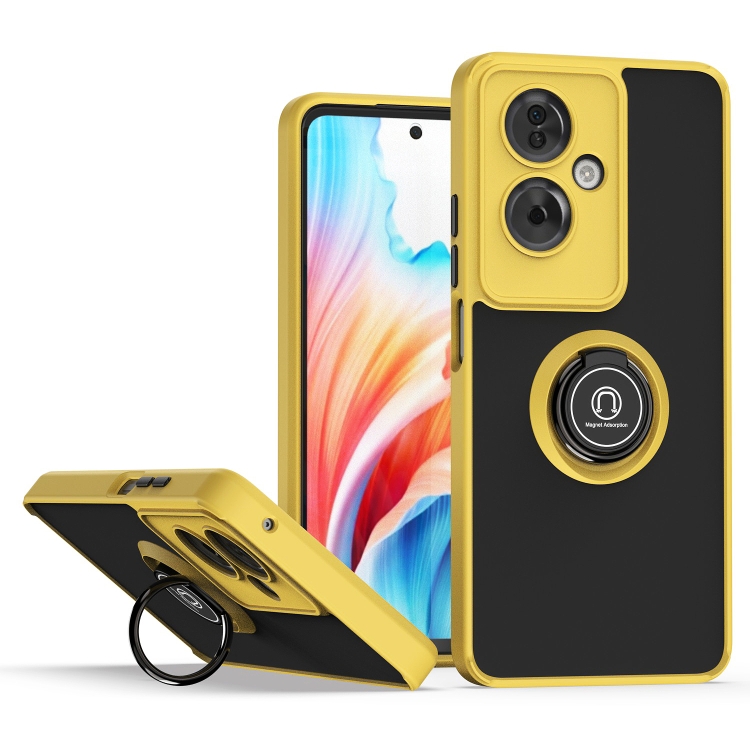 

For OPPO A79 5G Q Shadow 1 Series TPU + PC Phone Case with Ring(Yellow)