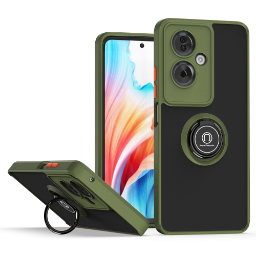 

For OPPO A79 5G Q Shadow 1 Series TPU + PC Phone Case with Ring(Army Green)