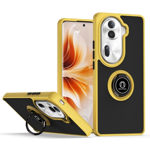 

For OPPO Reno11 Pro Global Q Shadow 1 Series TPU + PC Phone Case with Ring(Yellow)