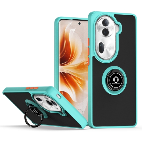 

For OPPO Reno11 Pro Global Q Shadow 1 Series TPU + PC Phone Case with Ring(Sky Blue)