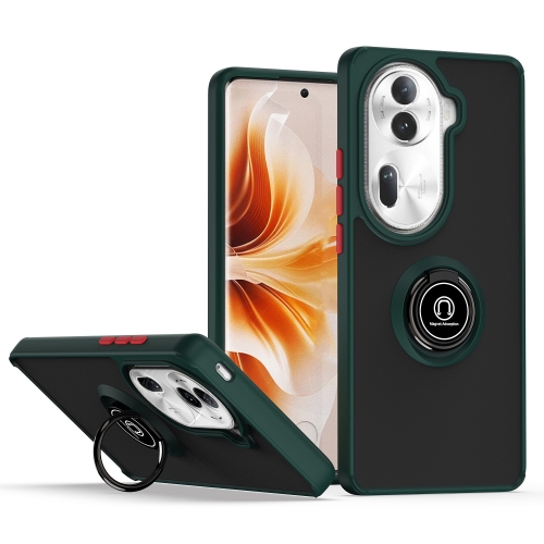 

For OPPO Reno11 Pro Global Q Shadow 1 Series TPU + PC Phone Case with Ring(Dark Green)