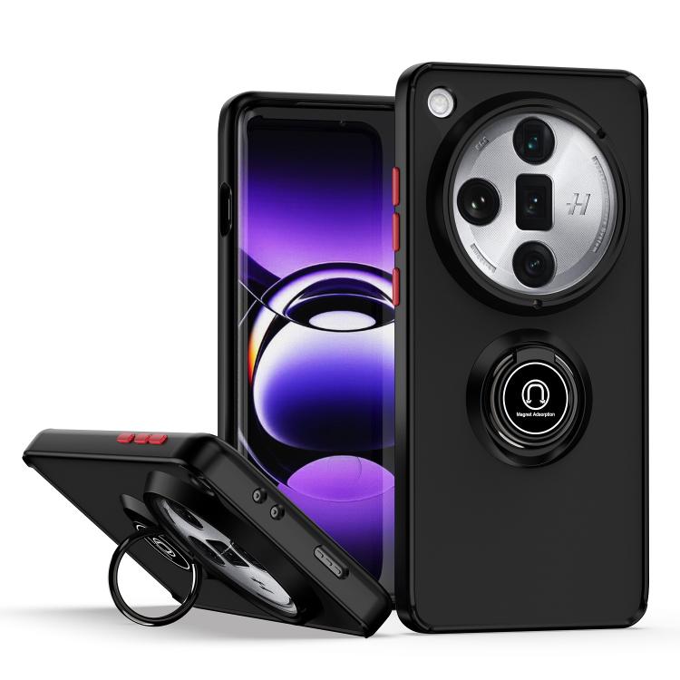 

For OPPO Find X8 Pro Q Shadow 1 Series TPU + PC Phone Case with Ring(Black+Red)