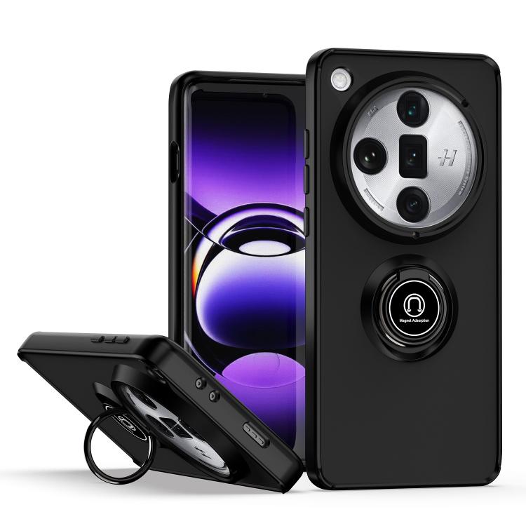 

For OPPO Find X8 Pro Q Shadow 1 Series TPU + PC Phone Case with Ring(Black+Black)