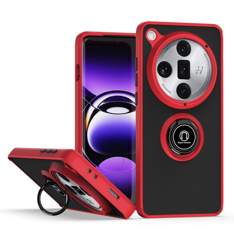 

For OPPO Find X8 Pro Q Shadow 1 Series TPU + PC Phone Case with Ring(Red)