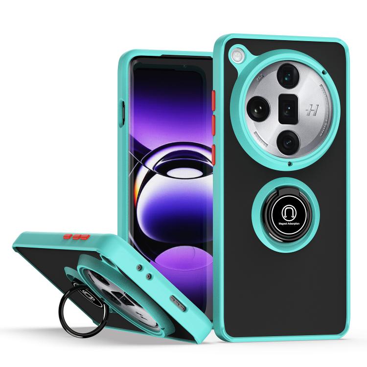 

For OPPO Find X8 Pro Q Shadow 1 Series TPU + PC Phone Case with Ring(Sky Blue)