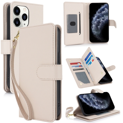

For iPhone 11 Pro Max Multi-Card Wallet RFID Leather Phone Case(Apricot)