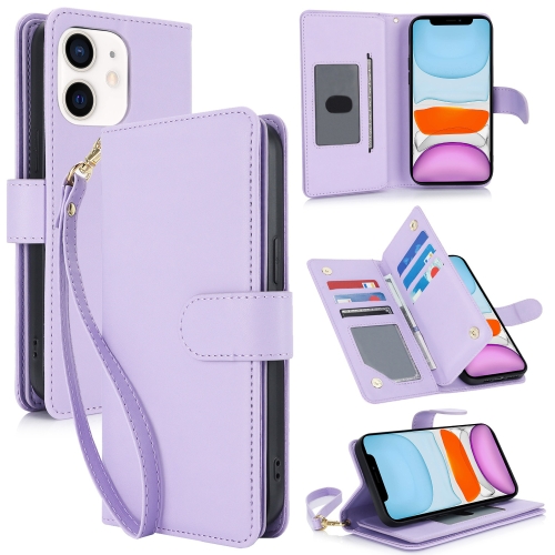 

For iPhone 11 Multi-Card Wallet RFID Leather Phone Case(Light Purple)