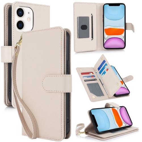 

For iPhone 11 Multi-Card Wallet RFID Leather Phone Case(Apricot)