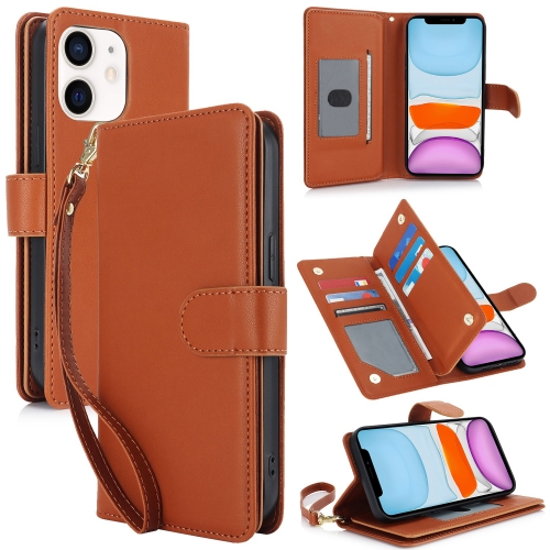 

For iPhone 11 Multi-Card Wallet RFID Leather Phone Case(Brown)