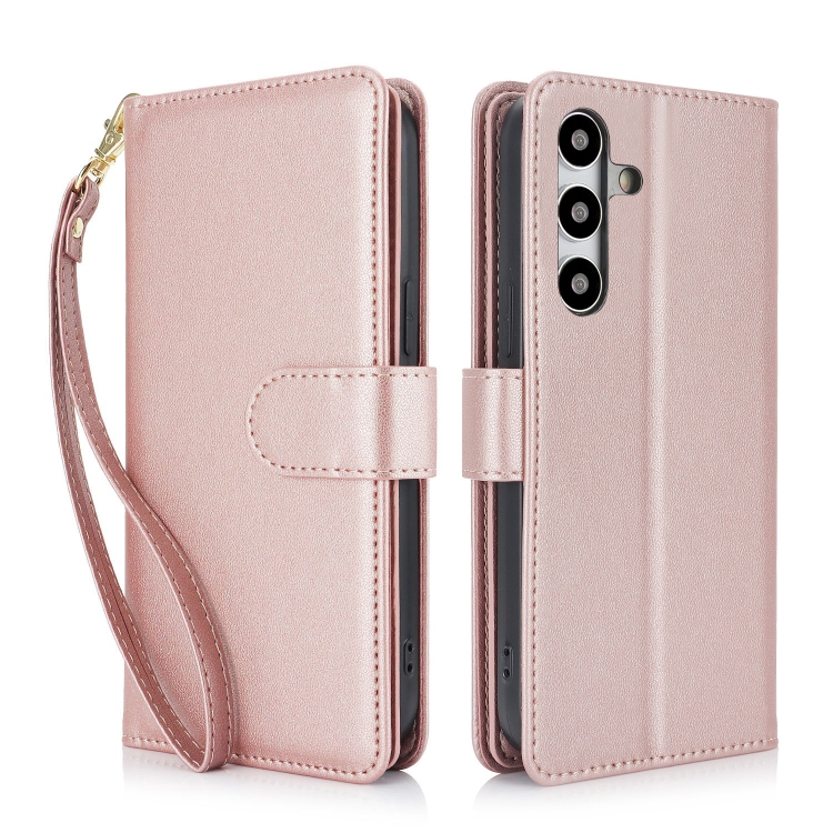 

For Samsung Galaxy S24+ 5G Multi-Card Wallet RFID Leather Phone Case(Rose Gold)
