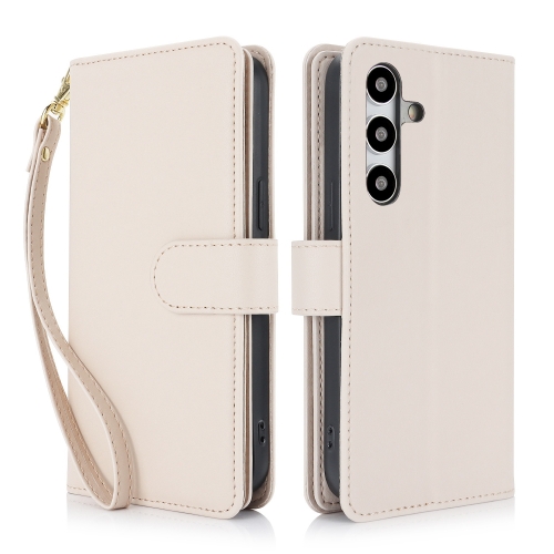 

For Samsung Galaxy S24+ 5G Multi-Card Wallet RFID Leather Phone Case(Apricot)