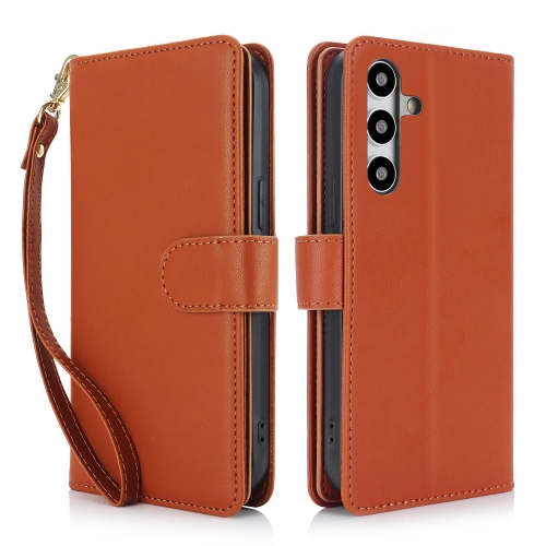 

For Samsung Galaxy S24+ / S25+ 5G Multi-Card Wallet RFID Leather Phone Case(Brown)