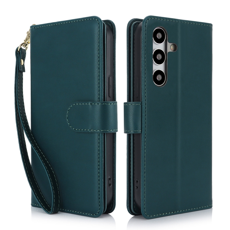 

For Samsung Galaxy S24 5G Multi-Card Wallet RFID Leather Phone Case(Green)