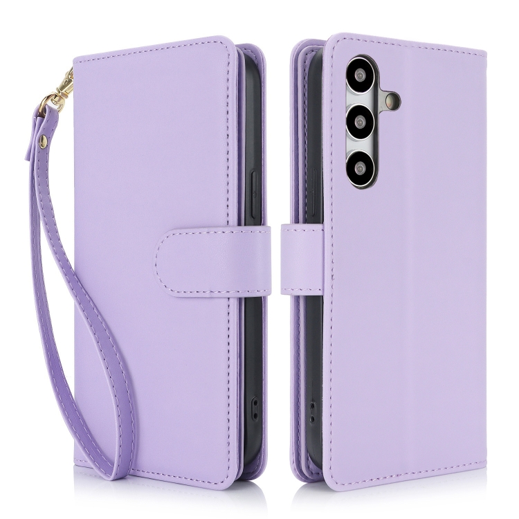 

For Samsung Galaxy S24 5G Multi-Card Wallet RFID Leather Phone Case(Light Purple)