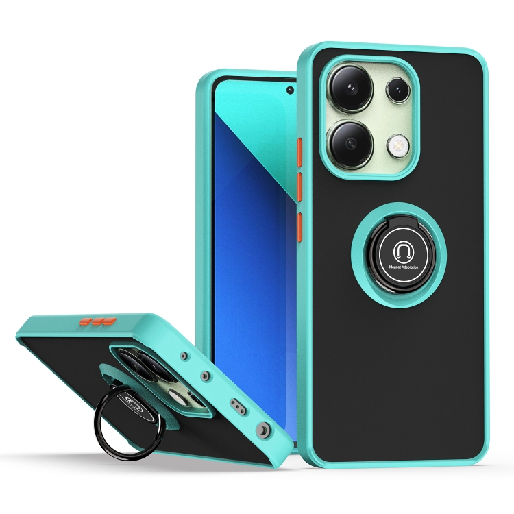

For Xiaomi Redmi Note 13 4G Q Shadow 1 Series TPU + PC Phone Case with Ring(Sky Blue)
