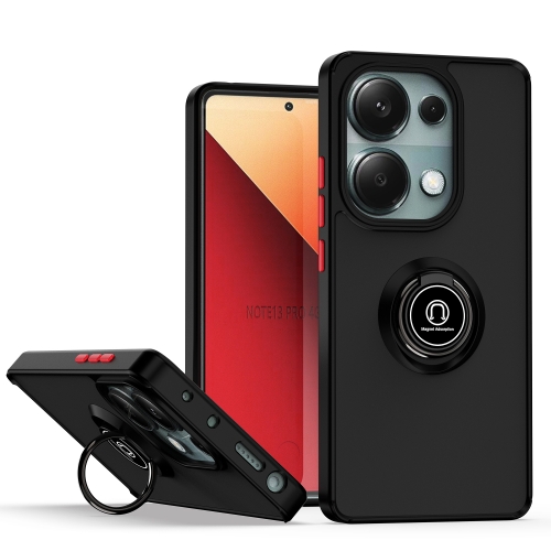 

For Xiaomi Redmi Note 13 Pro 4G Q Shadow 1 Series TPU + PC Phone Case with Ring(Black+Red)