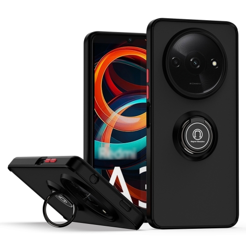 For Xiaomi Redmi A3 Q Shadow 1 Series TPU + PC Phone Case with Ring(Black+Red)