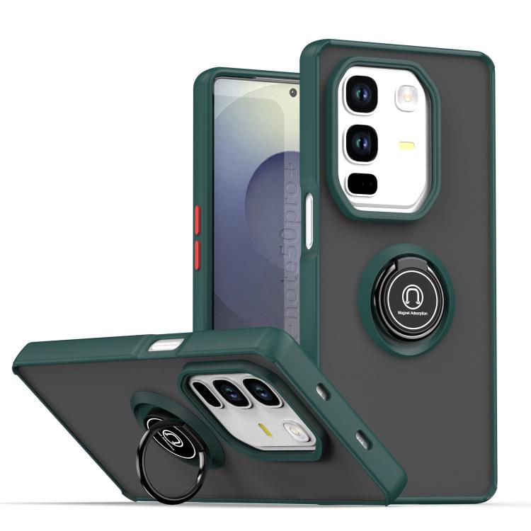 

For Infinix Note 50 Pro+ Q Shadow 1 Series TPU + PC Phone Case with Ring(Dark Green)