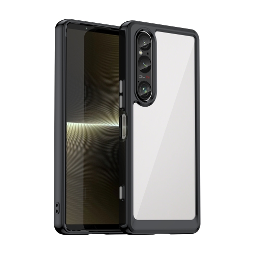 

For Sony Xperia 1 VI Colorful Series Acrylic Hybrid TPU Phone Case(Black)