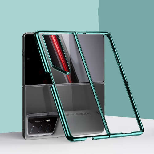 

For Honor Magic V2 RSR Porsche Design Transparent Electroplating All-inclusive Folding Phone Case(Green)