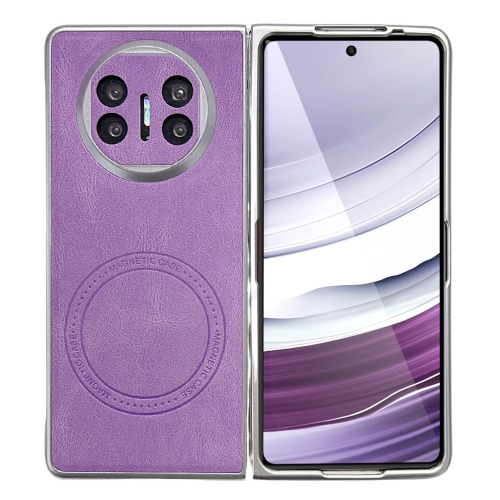 

For Huawei Mate X5 Skin Feel Leather Texture MagSafe Pearlescent Paint Shockproof Phone Case(Purple)