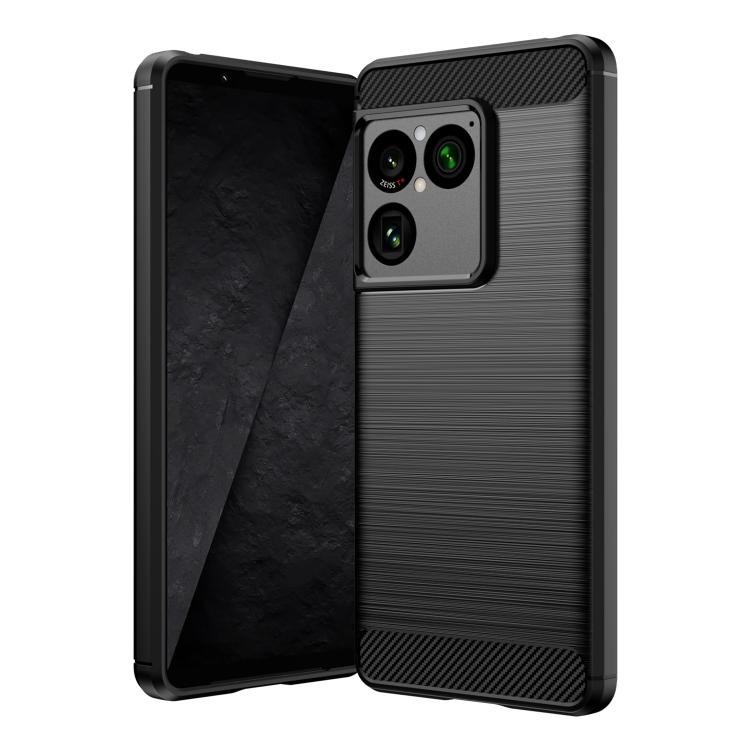 For Sony Xperia 1 VIII Carbon Fiber Brushed Texture TPU Phone Case(Black)