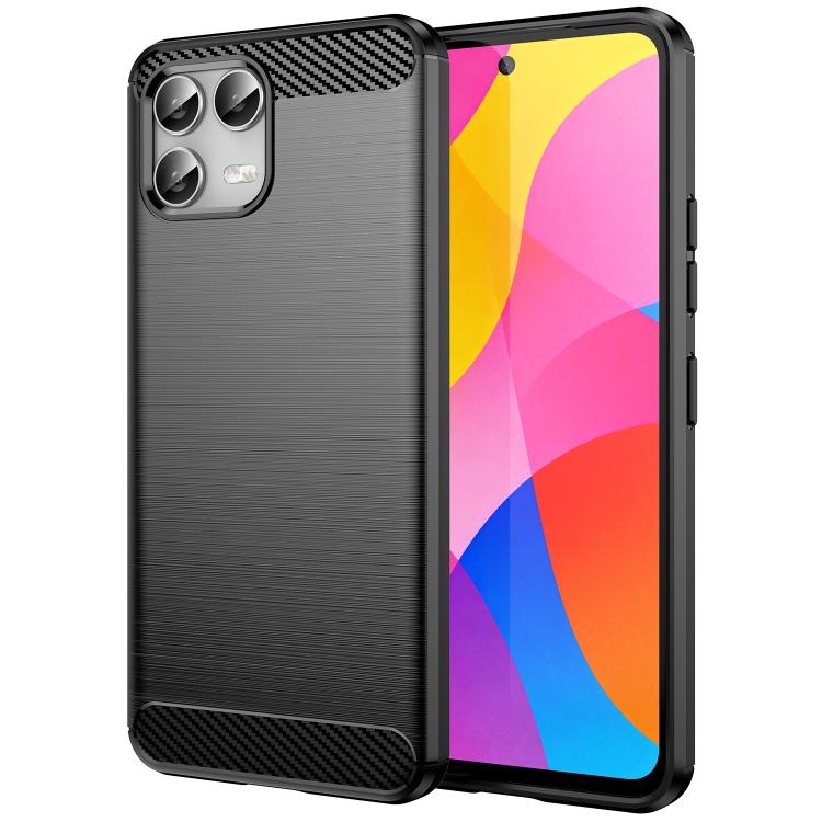 

For T-Mobile Revvl 8 Pro 5G Carbon Fiber Brushed Texture TPU Phone Case(Black)