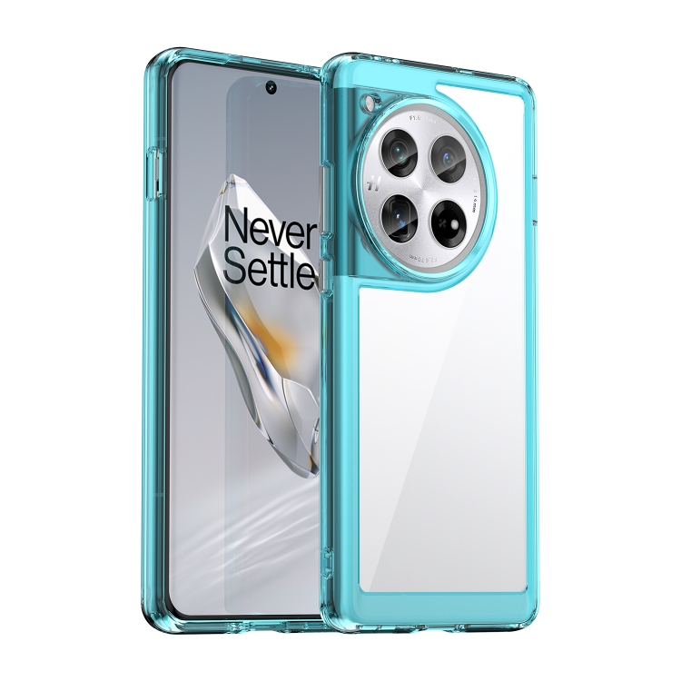 

For OnePlus 12 Colorful Series Acrylic Hybrid TPU Phone Case(Transparent Blue)