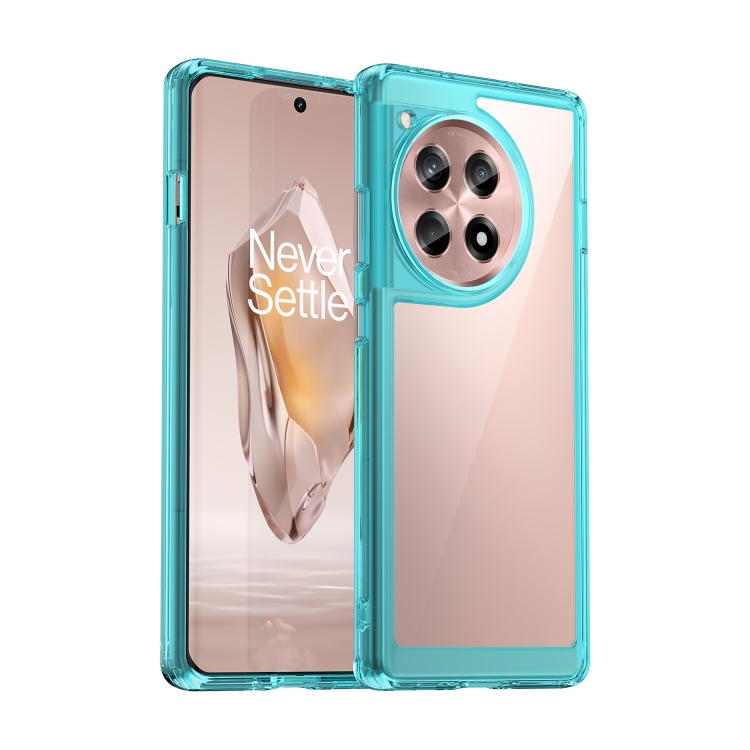 

For OnePlus 12R Colorful Series Acrylic Hybrid TPU Phone Case(Transparent Blue)