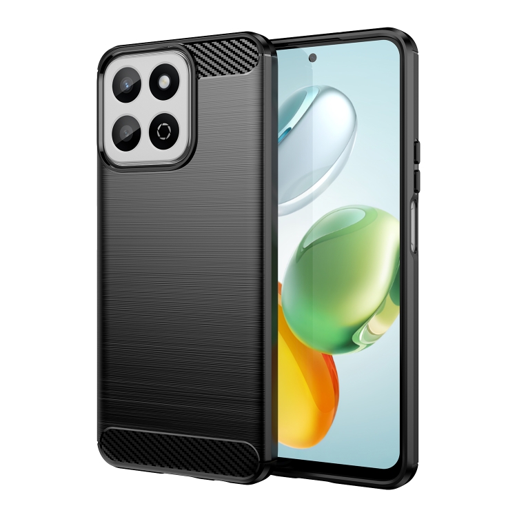 

For Honor 200 Smart Carbon Fiber Brushed Texture TPU Phone Case(Black)