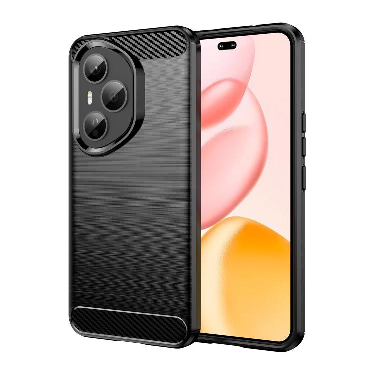 

For Honor 400 Pro Global 160.8mm Carbon Fiber Brushed Texture TPU Phone Case(Black)