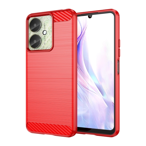 

For Xiaomi Redmi 13C 4G Brushed Texture Carbon Fiber TPU Phone Case(Red)