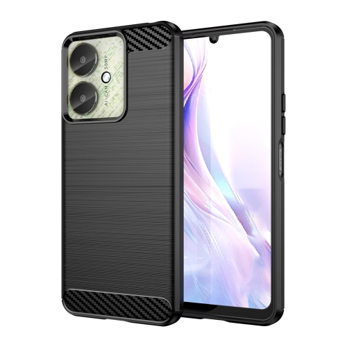 

For Xiaomi Redmi 13R 5G Brushed Texture Carbon Fiber TPU Phone Case(Black)