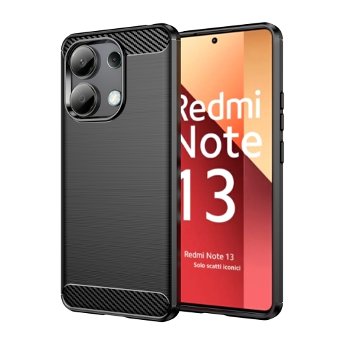 

For Xiaomi Redmi Note 13 4G Global Brushed Texture Carbon Fiber TPU Phone Case(Black)