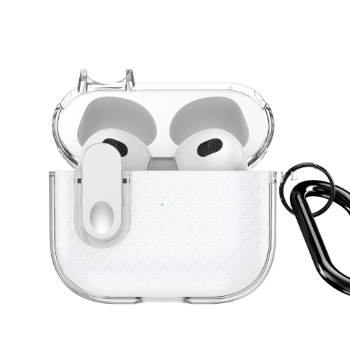 

For AirPods 3 DUX DUCIS PECK Series Split Transparent Carbon Fiber Earphone Case(Transparent White)