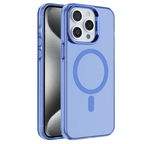 

For iPhone 15 Pro Electroplated IMD Magsafe PC Hybrid TPU Phone Case(Blue)