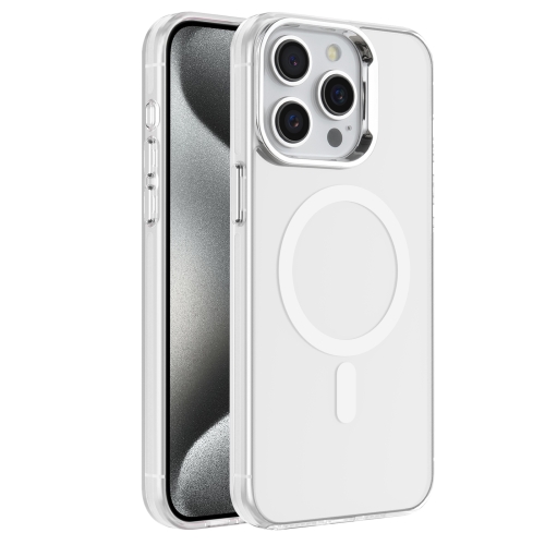 

For iPhone 15 Pro Electroplated IMD Magsafe PC Hybrid TPU Phone Case(White)