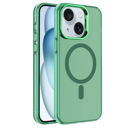 

For iPhone 15 Electroplated IMD Magsafe PC Hybrid TPU Phone Case(Green)