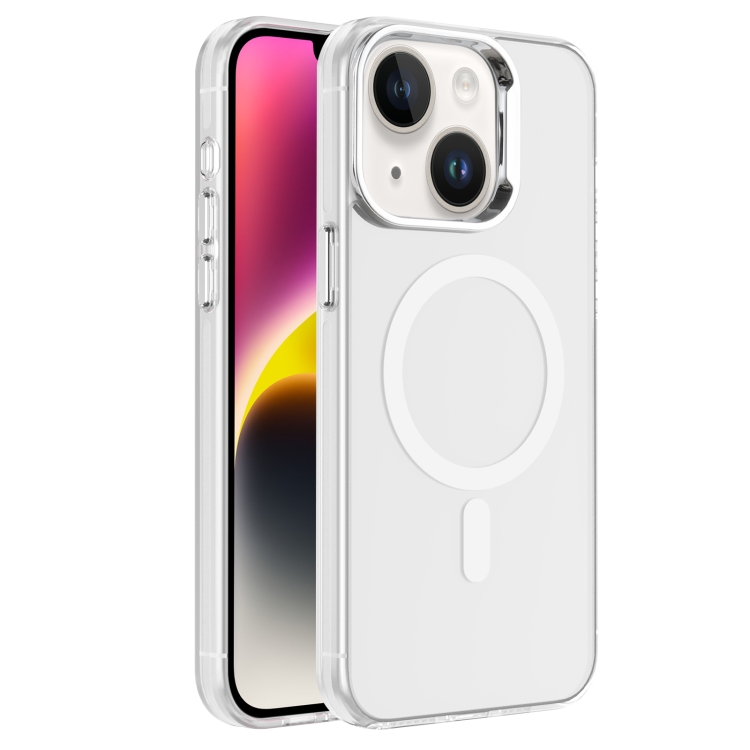 

For iPhone 14 Electroplated IMD Magsafe PC Hybrid TPU Phone Case(White)