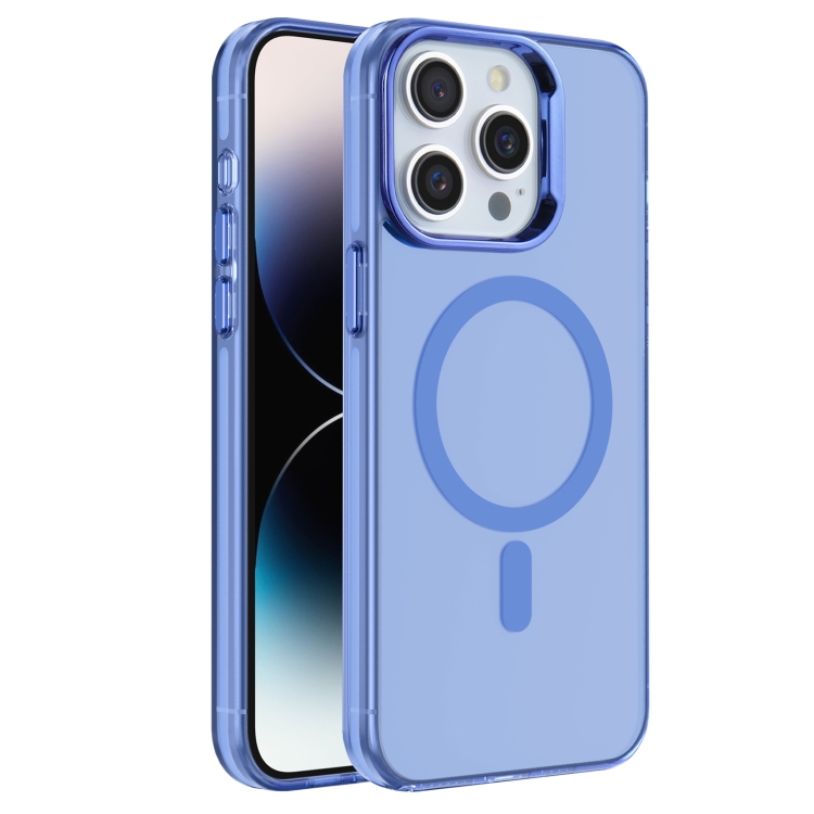 

For iPhone 14 Pro Max Electroplated IMD Magsafe PC Hybrid TPU Phone Case(Blue)