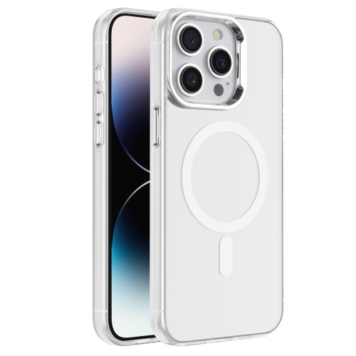 For iPhone 14 Pro Max Electroplated IMD Magsafe PC Hybrid TPU Phone Case(White) ионизатор indivo ozonrefine compact white