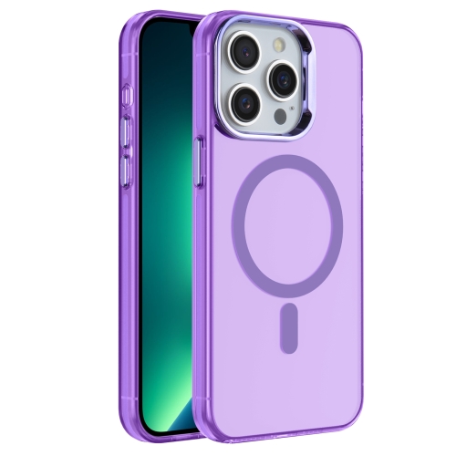 For iPhone 13 Pro Electroplated IMD Magsafe PC Hybrid TPU Phone Case(Purple) for iphone 12 pro creative flannel slipper design tpu phone case light red