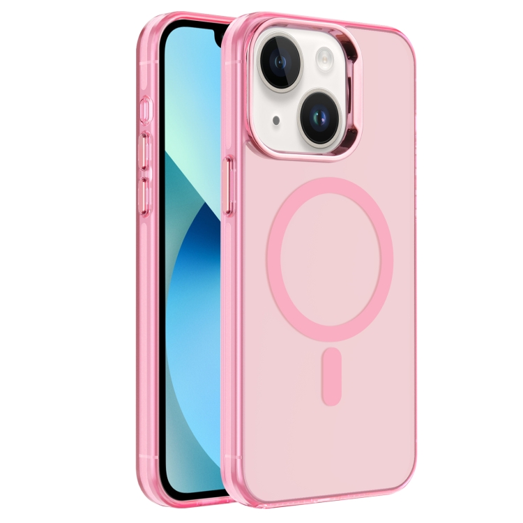 

For iPhone 13 Electroplated IMD Magsafe PC Hybrid TPU Phone Case(Pink)