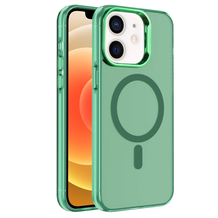 

For iPhone 12 Electroplated IMD Magsafe PC Hybrid TPU Phone Case(Green)