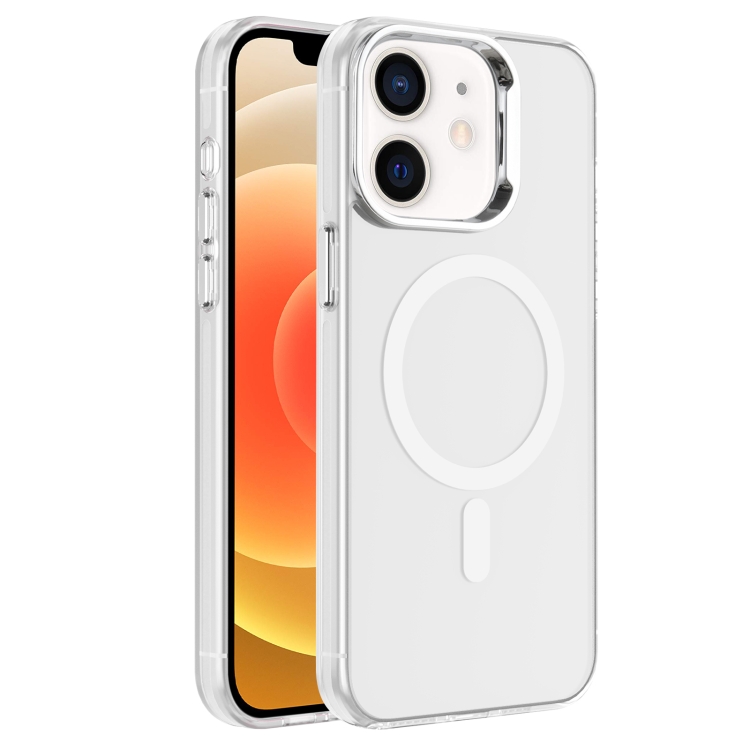 

For iPhone 12 Electroplated IMD Magsafe PC Hybrid TPU Phone Case(White)