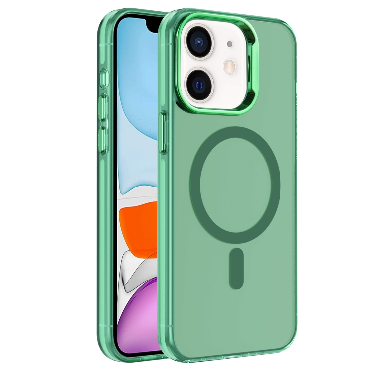 

For iPhone 11 Electroplated IMD Magsafe PC Hybrid TPU Phone Case(Green)